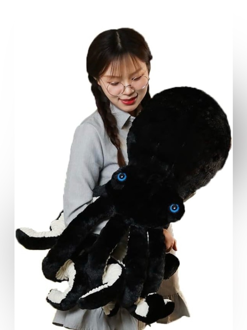 Large Octopus Plush Toy Black Soft Stuffed Animal 25” Cute Gift Kids